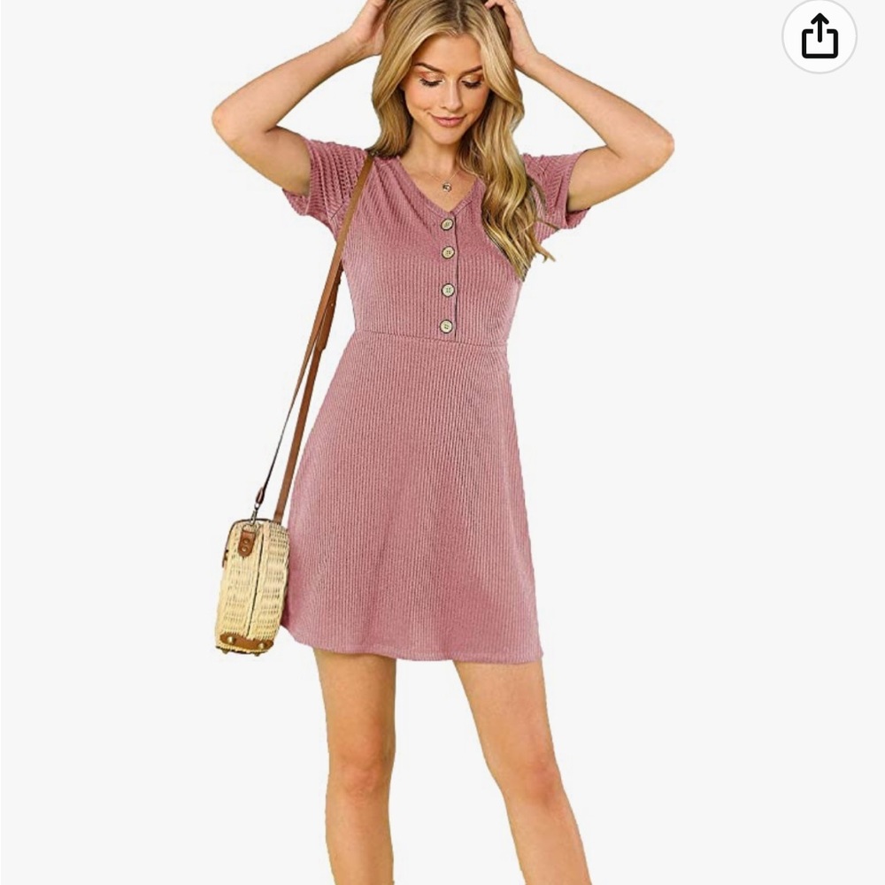 Button up ribbed dress